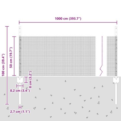 Ограда с пост Сребрист 0,5 x 10 м Стомана