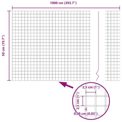 Ограда с пост Сребрист 0,5 x 10 м Стомана