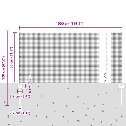 Ограда с пост Сребрист 0,8 x 10 m Стомана