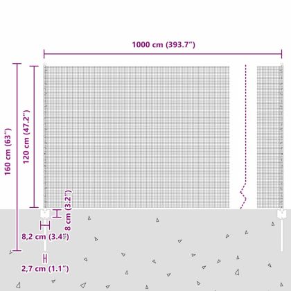Ограда с пост Сребрист 1,2 x 10 m Стомана