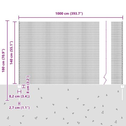 Ограда с пост Сребрист 1,4 x 10 m Стомана