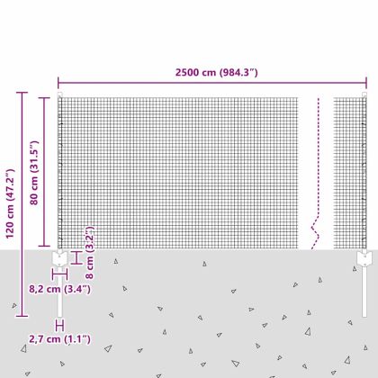 Ограда с пост Сребрист 0,8 x 25 m Стомана