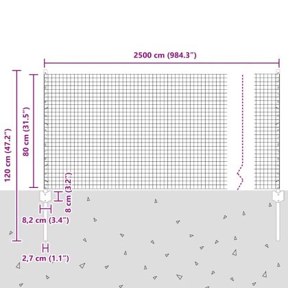 Ограда с пост Сребрист 0,8 x 25 m Стомана