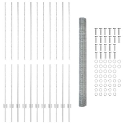 Ограда с пост Сребрист 1,5 x 25 m Стомана