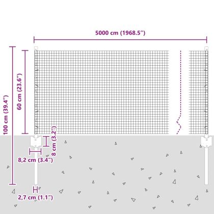 Ограда с пост Сребрист 0,6 x 50 м Стомана