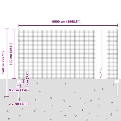 Ограда с пост Сребрист 1 x 50 m Стомана