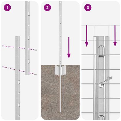 Ограда с пост Сребрист 1,2 x 50 m Стомана