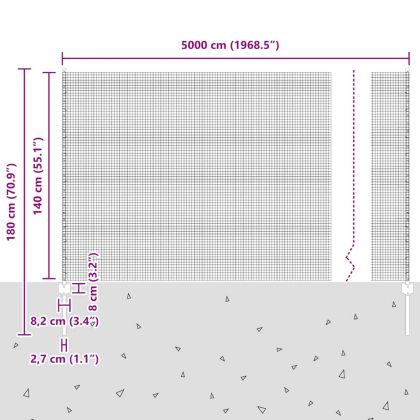 Ограда с пост Сребрист 1,4 x 50 m Стомана