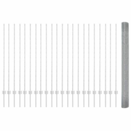 Ограда с пост Сребрист 1,4 x 50 m Стомана