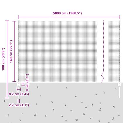 Ограда с пост Сребрист 1,4 x 50 m Стомана