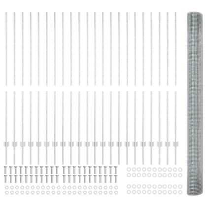 Ограда с пост Сребрист 1,5 x 50 m Стомана