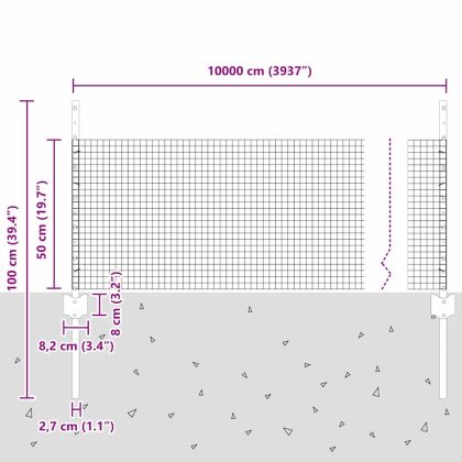 Ограда с пост Сребрист 0,5 x 100 м Стомана