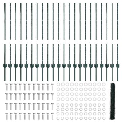 Ограда с пост Зелен 1 x 50 m Стомана и PVC
