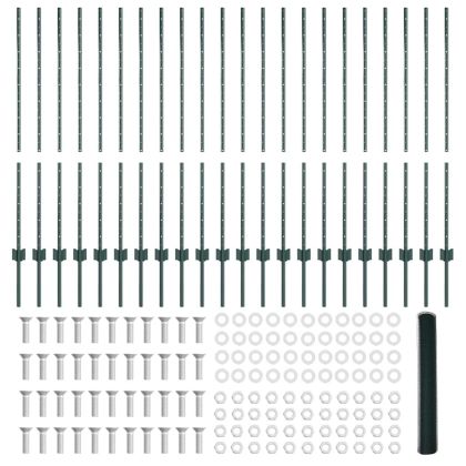 Ограда с пост Зелен 1,2 x 50 m Стомана и PVC