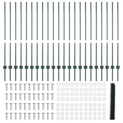 Ограда с пост Зелен 1,2 x 50 m Стомана и PVC