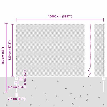 Ограда с пост Зелен 1,2 x 100 m Стомана и PVC