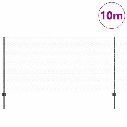 Ограда с пост Сив 1,2 x 10 m Стомана и PVC
