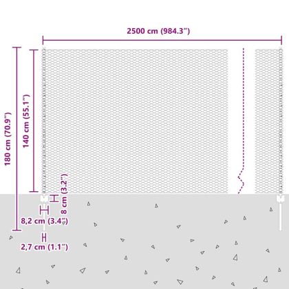 Ограда с пост Сив 1,4 x 25 m Стомана