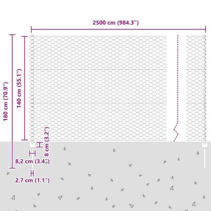 Ограда с пост Сив 1,4 x 25 m Стомана