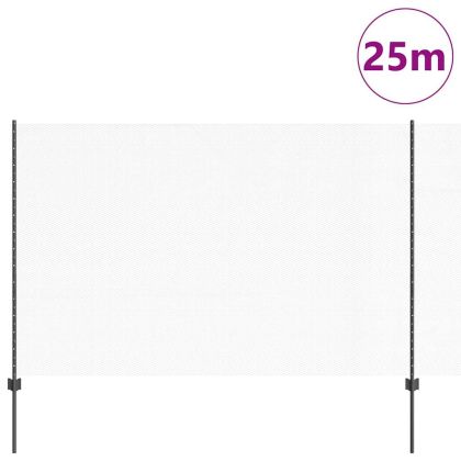 Ограда с пост Сив 1,6 x 25 m Стомана и PVC