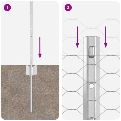 Ограда с пост Сребрист 0,4 x 10 м Стомана