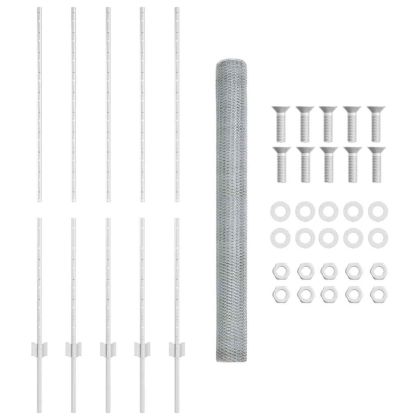 Ограда с пост Сребрист 1,4 x 10 m Стомана