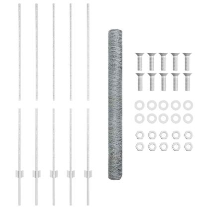 Ограда с пост Сребрист 1,4 x 10 m Стомана