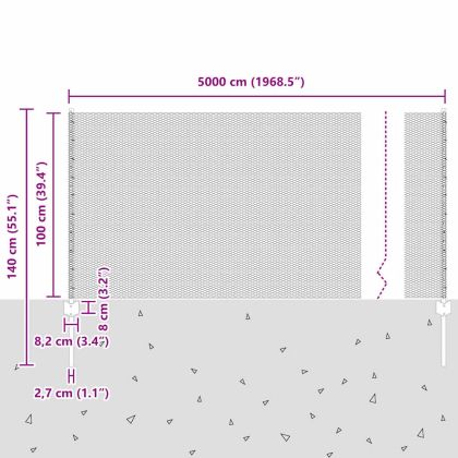 Ограда с пост Сребрист 1 x 50 m Стомана