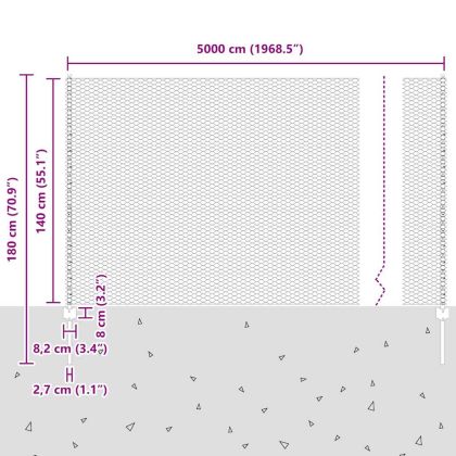 Ограда с пост Сребрист 1,4 x 50 m Стомана