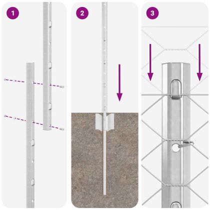 Ограда с пост Сребрист 1,4 x 50 m Стомана