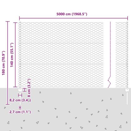 Ограда с пост Сребрист 1,4 x 50 m Стомана