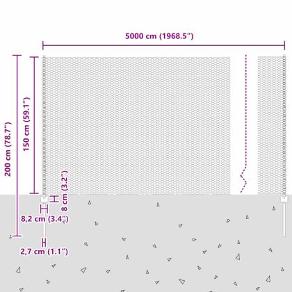 Ограда с пост Сребрист 1,5 x 50 m Стомана