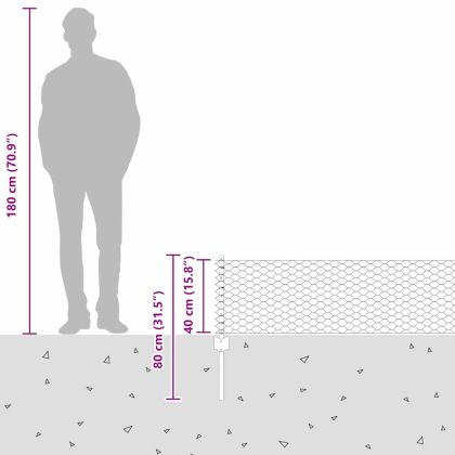 Ограда с пост Сребрист 0,4 x 100 м Стомана