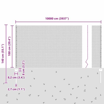 Ограда с пост Сребрист 1 x 100 m Стомана