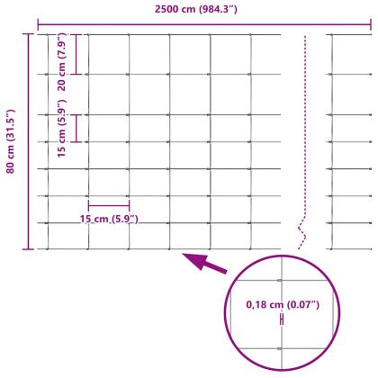 Ограда с пост Сребрист 0,8 x 25 m Стомана