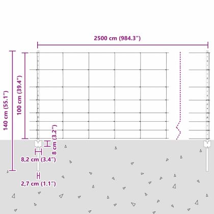 Ограда с пост Сребрист 1 x 25 m Стомана