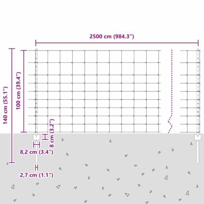 Ограда с пост Сребрист 1 x 25 m Стомана