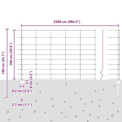 Ограда с пост Сребрист 1 x 25 m Стомана
