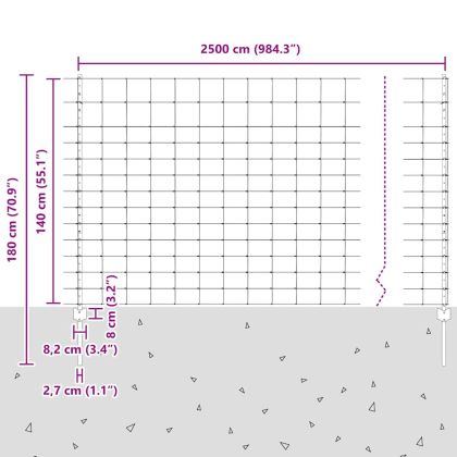 Ограда с пост Сребрист 1,4 x 25 m Стомана