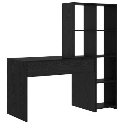 Бюро с рафт Черния дъб 138,5 x 55 x 143 см Инженерно дърво