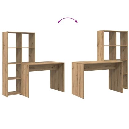 Бюро с рафт Дъб 138,5 x 55 x 143 см Инженерна дървесина