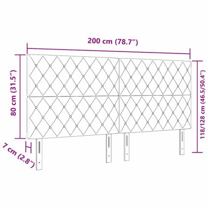 Облегалка за глава Светлосиво 200 cm Кадифе