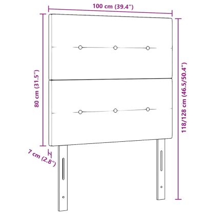 Табла за легло с регулируема височина Черно 100 cm текстил