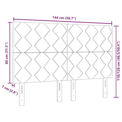 Облегалка за глава Светлосиво 144 см Кадифе
