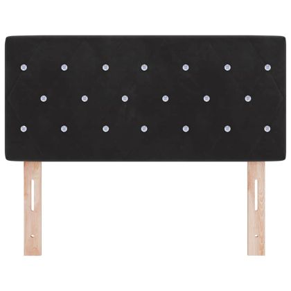 LED глава с LED ленти с таблото Черен 90 cm Кадифе