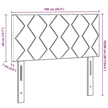 LED глава Тъмен сив 100 cm Кадифе
