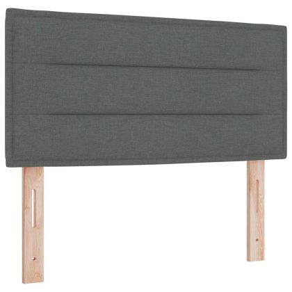 Легло с пружинирана основа Тъмен сив 120 x 200 cm текстил