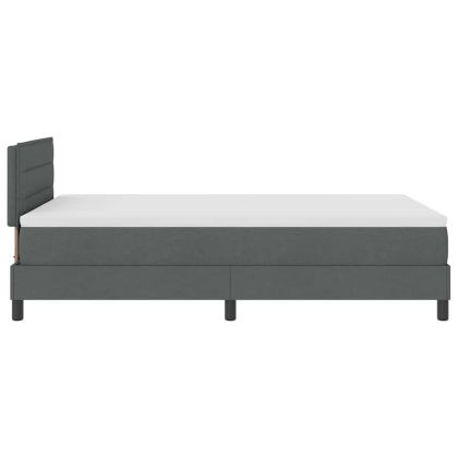Легло с пружинирана основа Тъмен сив 120 x 200 cm текстил