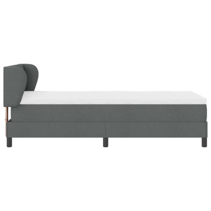 Легло с пружинирана основа Тъмносив 90 x 200 cm текстил