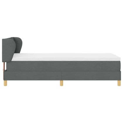 Легло с пружинирана основа Тъмносив 90 x 200 cm текстил